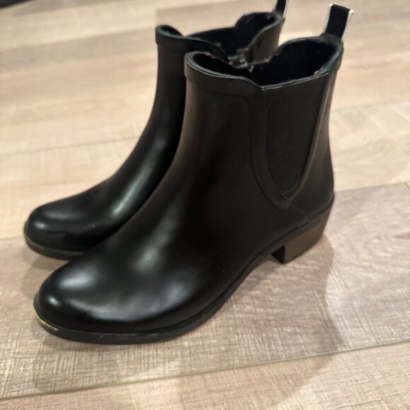 LUCKY BRAND WOMENS SIZE 7 BLACK RUBBER BOOTS - Picture 3 of 8